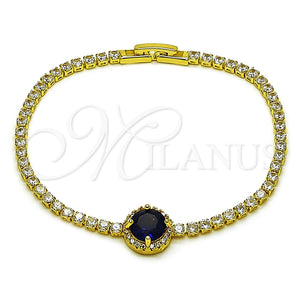 Gold Filled Bracelet — Fancy Bracelet Cluster Design with Sapphire Blue and — main product view — SKU 165899 | Oro Laminado brazalete — elegante Bracelet Cluster diseño with Sapphire Blue and — SKU 165899