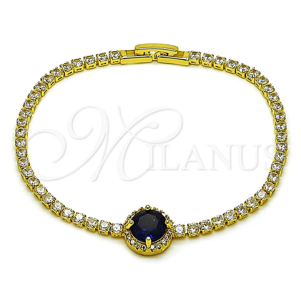 Gold Filled Bracelet — Fancy Bracelet Cluster Design with Sapphire Blue and — main product view — SKU 165899 | Oro Laminado brazalete — elegante Bracelet Cluster diseño with Sapphire Blue and — SKU 165899