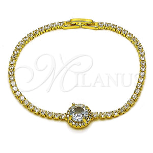 Gold Filled Bracelet — Fancy Bracelet Cluster Design with White Cubic Zirconia — main product view — SKU 165900 | Oro Laminado brazalete — elegante Bracelet Cluster diseño with blanco Cubic Zirconia — SKU 165900