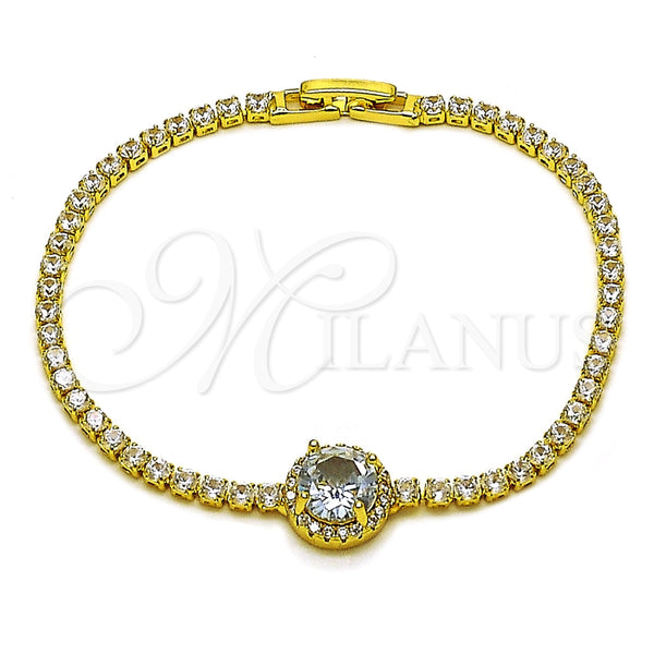 Gold Filled Bracelet — Fancy Bracelet Cluster Design with White Cubic Zirconia — main product view — SKU 165900 | Oro Laminado brazalete — elegante Bracelet Cluster diseño with blanco Cubic Zirconia — SKU 165900