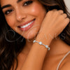 Rhodium Gold Filled Tennis Bracelet, Cluster Design, with White Cubic Zirconia, Polished, Rhodium Finish, 03.283.0526.2.07 (Thickness, 8 Inches Length)