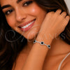 Rhodium Gold Filled Tennis Bracelet, Cluster Design, with Black and White Cubic Zirconia, Polished, Rhodium Finish, 03.283.0526.5.07 (Thickness, 8 Inches Length)