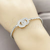 Rhodium Gold Filled Fancy Bracelet, with White Cubic Zirconia, Polished, Rhodium Finish, 03.130.0037.07 (Thickness, 7 Inches Length)