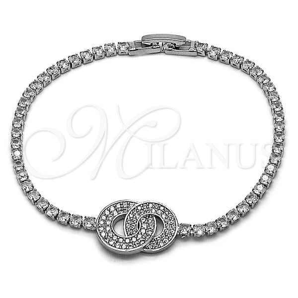 White Gold Filled Bracelet — Fancy Bracelet with White Cubic Zirconia Polished 03. — main product view — SKU 165908 | Oro Laminado Blanco brazalete — elegante Bracelet with blanco Cubic Zirconia pulido 03. — SKU 165908