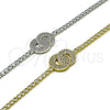 Rhodium Gold Filled Fancy Bracelet, with White Cubic Zirconia, Polished, Rhodium Finish, 03.130.0037.07 (Thickness, 7 Inches Length)