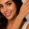 Rhodium Gold Filled Fancy Bracelet, Cluster Design, with White Cubic Zirconia and White Micro Pave, Polished, Rhodium Finish, 03.130.0038.07 (Thickness, 7 Inches Length)