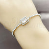 Rhodium Gold Filled Fancy Bracelet, Cluster Design, with White Cubic Zirconia and White Micro Pave, Polished, Rhodium Finish, 03.130.0038.07 (Thickness, 7 Inches Length)