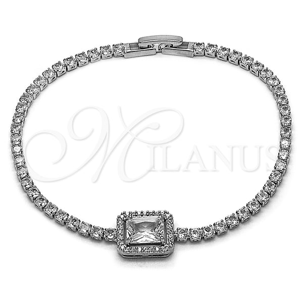 White Gold Filled Bracelet — Fancy Bracelet Cluster Design with White Cubic Zirconia — main product view — SKU 165909 | Oro Laminado Blanco brazalete — elegante Bracelet Cluster diseño with blanco Cubic Zirconia — SKU 165909