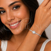 Rhodium Gold Filled Fancy Bracelet, Cluster Design, with White Cubic Zirconia and White Micro Pave, Polished, Rhodium Finish, 03.130.0039.07 (Thickness, 7 Inches Length)