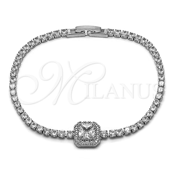 White Gold Filled Bracelet — Fancy Bracelet Cluster Design with White Cubic Zirconia — main product view — SKU 165910 | Oro Laminado Blanco brazalete — elegante Bracelet Cluster diseño with blanco Cubic Zirconia — SKU 165910