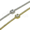 Rhodium Gold Filled Fancy Bracelet, Cluster Design, with White Cubic Zirconia and White Micro Pave, Polished, Rhodium Finish, 03.130.0039.07 (Thickness, 7 Inches Length)