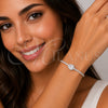 Rhodium Gold Filled Fancy Bracelet, Teardrop and Cluster Design, with White Cubic Zirconia and White Micro Pave, Polished, Rhodium Finish, 03.130.0040.07 (Thickness, 7 Inches Length)