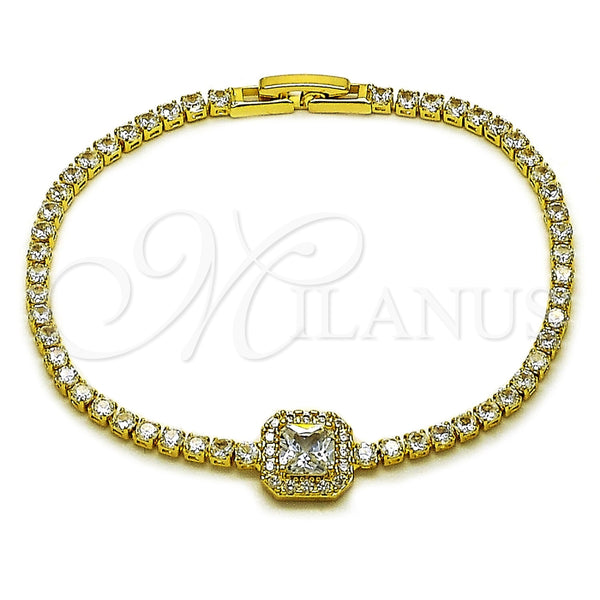 Gold Filled Bracelet — Fancy Bracelet Cluster Design with White Cubic Zirconia — main product view — SKU 165913 | Oro Laminado brazalete — elegante Bracelet Cluster diseño with blanco Cubic Zirconia — SKU 165913