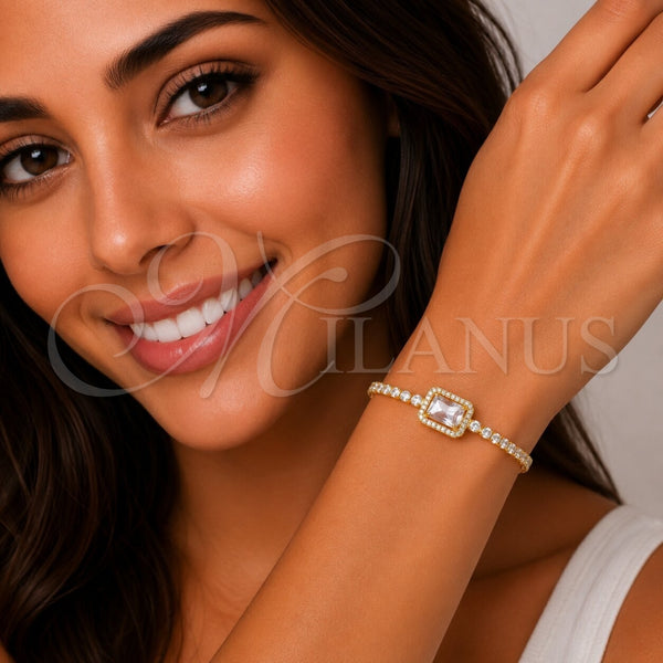 Gold Filled Bracelet — Fancy Bracelet Cluster Design with White Cubic Zirconia — alternate product view — SKU 165916 | Oro Laminado brazalete — elegante Bracelet Cluster diseño with blanco Cubic Zirconia — SKU 165916