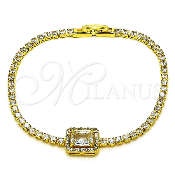 Gold Filled Bracelet — Fancy Bracelet Cluster Design with White Cubic Zirconia — main product view — SKU 165916 | Oro Laminado brazalete — elegante Bracelet Cluster diseño with blanco Cubic Zirconia — SKU 165916