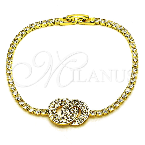 Gold Filled Bracelet — Fancy Bracelet with White Cubic Zirconia Polished 03. — main product view — SKU 165917 | Oro Laminado brazalete — elegante Bracelet with blanco Cubic Zirconia pulido 03. — SKU 165917