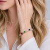 Rhodium Gold Filled Tennis Bracelet, Teardrop Design, with Multicolor and White Cubic Zirconia, Polished, Rhodium Finish, 03.460.0001.07 (Thickness, 8 Inches Length)
