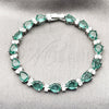 Rhodium Gold Filled Tennis Bracelet, Teardrop Design, with Blue Topaz and White Cubic Zirconia, Polished, Rhodium Finish, 03.460.0001.2.07 (Thickness, 8 Inches Length)