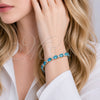 Rhodium Gold Filled Tennis Bracelet, Teardrop Design, with Indicolite and White Cubic Zirconia, Polished, Rhodium Finish, 03.460.0001.3.07 (Thickness, 8 Inches Length)