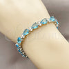 Rhodium Gold Filled Tennis Bracelet, Teardrop Design, with Indicolite and White Cubic Zirconia, Polished, Rhodium Finish, 03.460.0001.3.07 (Thickness, 8 Inches Length)