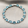 Rhodium Gold Filled Tennis Bracelet, Teardrop Design, with Indicolite and White Cubic Zirconia, Polished, Rhodium Finish, 03.460.0001.3.07 (Thickness, 8 Inches Length)