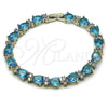 Rhodium Gold Filled Tennis Bracelet, Teardrop Design, with Indicolite and White Cubic Zirconia, Polished, Rhodium Finish, 03.460.0001.3.07 (Thickness, 8 Inches Length)