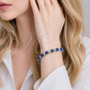 Rhodium Gold Filled Tennis Bracelet, Teardrop Design, with Sapphire Blue and White Cubic Zirconia, Polished, Rhodium Finish, 03.460.0001.4.07 (Thickness, 8 Inches Length)