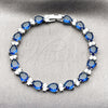 Rhodium Gold Filled Tennis Bracelet, Teardrop Design, with Sapphire Blue and White Cubic Zirconia, Polished, Rhodium Finish, 03.460.0001.4.07 (Thickness, 8 Inches Length)