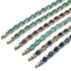 Rhodium Gold Filled Tennis Bracelet, Teardrop Design, with Sapphire Blue and White Cubic Zirconia, Polished, Rhodium Finish, 03.460.0001.4.07 (Thickness, 8 Inches Length)