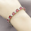 Rhodium Gold Filled Tennis Bracelet, Teardrop Design, with Ruby and White Cubic Zirconia, Polished, Rhodium Finish, 03.460.0001.5.07 (Thickness, 8 Inches Length)