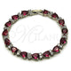 Rhodium Gold Filled Tennis Bracelet, Teardrop Design, with Ruby and White Cubic Zirconia, Polished, Rhodium Finish, 03.460.0001.5.07 (Thickness, 8 Inches Length)