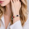 Rhodium Gold Filled Tennis Bracelet, with Multicolor and White Cubic Zirconia, Polished, Rhodium Finish, 03.460.0002.07 (Thickness, 7 Inches Length)