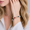 Rhodium Gold Filled Tennis Bracelet, with Multicolor and White Cubic Zirconia, Polished, Rhodium Finish, 03.460.0005.07 (Thickness, 7 Inches Length)