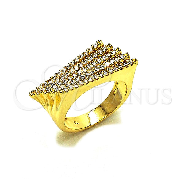 Gold Filled Ring — Multi Stone Ring Horseshoe Design with White Cubic — main product view — SKU 165932 | Oro Laminado anillo — Multi Stone Ring Horseshoe diseño with blanco Cubic — SKU 165932