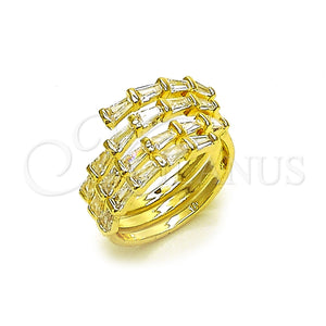 Gold Filled Ring — Multi Stone Ring Baguette Design with White Cubic — main product view — SKU 165936 | Oro Laminado anillo — Multi Stone Ring Baguette diseño with blanco Cubic — SKU 165936