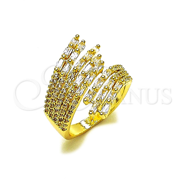 Gold Filled Ring — Multi Stone Ring Baguette Design with White Cubic — main product view — SKU 165937 | Oro Laminado anillo — Multi Stone Ring Baguette diseño with blanco Cubic — SKU 165937