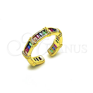 Gold Filled Ring — Multi Stone Ring Baguette Design with Multicolor Cubic — main product view — SKU 165938 | Oro Laminado anillo — Multi Stone Ring Baguette diseño with Multicolor Cubic — SKU 165938