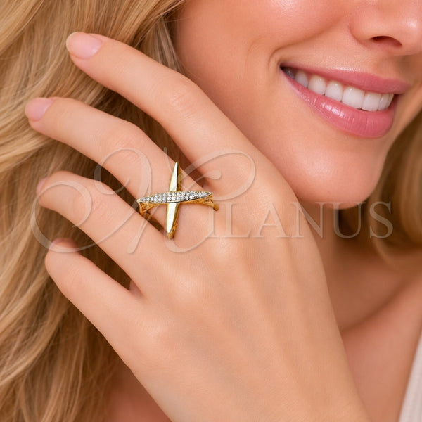 Gold Filled Ring — Multi Stone Ring with White Cubic Zirconia Polished — alternate product view — SKU 165939 | Oro Laminado anillo — Multi Stone Ring with blanco Cubic Zirconia pulido — SKU 165939
