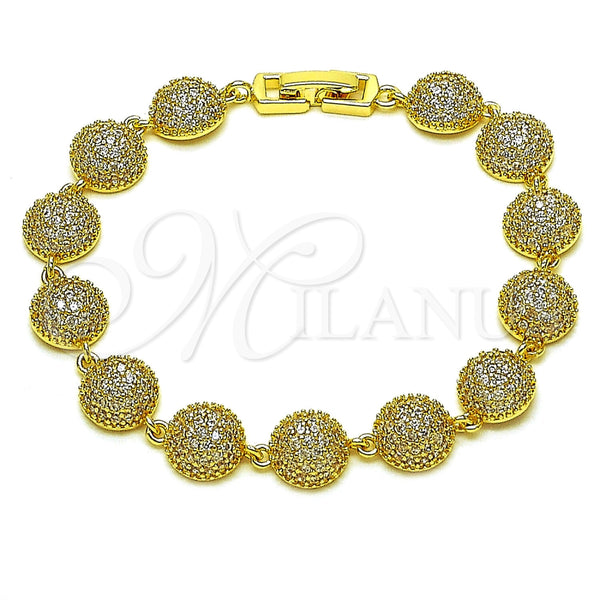 Gold Filled Bracelet — Tennis Bracelet Ball Design with White Cubic Zirconia — main product view — SKU 165940 | Oro Laminado brazalete — Tennis Bracelet Ball diseño with blanco Cubic Zirconia — SKU 165940