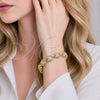 Oro Laminado Tennis Bracelet, Gold Filled Style Puff Mariner Design, with White Cubic Zirconia, Polished, Golden Finish, 03.283.0563.07 (10 MM Thickness, 8 Inches Length)