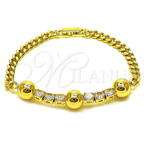 Gold Filled Bracelet — Fancy Bracelet Miami Cuban and Ball Design with — main product view — SKU 165953 | Oro Laminado brazalete — elegante Bracelet Miami Cuban and Ball diseño with — SKU 165953