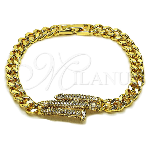 Gold Filled Bracelet — Fancy Bracelet Nail and Miami Cuban Design with — main product view — SKU 165957 | Oro Laminado brazalete — elegante Bracelet Nail and Miami Cuban diseño with — SKU 165957