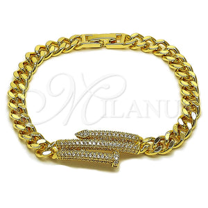 Gold Filled Bracelet — Fancy Bracelet Nail and Miami Cuban Design with — main product view — SKU 165957 | Oro Laminado brazalete — elegante Bracelet Nail and Miami Cuban diseño with — SKU 165957