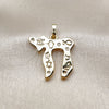Oro Laminado Religious Pendant, Gold Filled Style Star of David and Evil Eye Design, Polished, Golden Finish, 05.459.0025