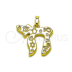 Gold Filled Pendant — Religious Pendant Star of David and Evil Eye — main product view — SKU 165960 | Oro Laminado dije — Religious Pendant estrella of David and Evil Eye — SKU 165960