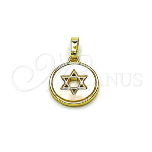 Gold Filled Pendant — Religious Pendant Star of David and Judaica Design — main product view — SKU 165962 | Oro Laminado dije — Religious Pendant estrella of David and Judaica diseño — SKU 165962