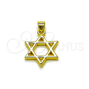 Gold Filled Pendant — Religious Pendant Star of David and Judaica Design — main product view — SKU 165963 | Oro Laminado dije — Religious Pendant estrella of David and Judaica diseño — SKU 165963