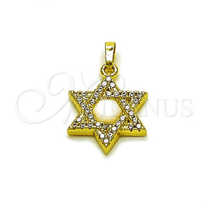 Gold Filled Pendant — Religious Pendant Star of David and Judaica Design — main product view — SKU 165964 | Oro Laminado dije — Religious Pendant estrella of David and Judaica diseño — SKU 165964