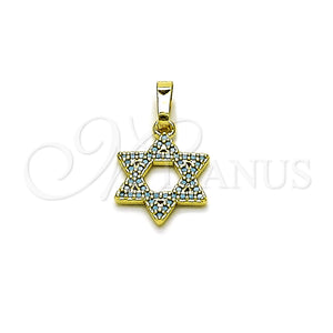 Gold Filled Pendant — Religious Pendant Star of David and Judaica Design — main product view — SKU 165965 | Oro Laminado dije — Religious Pendant estrella of David and Judaica diseño — SKU 165965