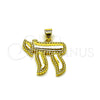 Oro Laminado Religious Pendant, Gold Filled Style Polished, Golden Finish, 05.459.0031
